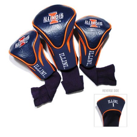 TEAM GOLF Team Golf 21394 Illinois Fighting Illini 3 Pack Contour Fit Headcover 21394